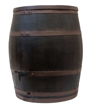 Zwarte houten regenton Black Copper